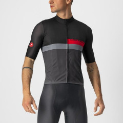 CASTELLI pánský dres A Blocco, light black/red-dark gray