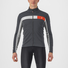 CASTELLI pánská bunda Mortirolo 6S, dark gray/silver gray-red reflex