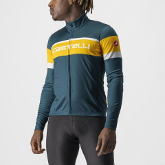 CASTELLI pánský dres Passista, deep teal/goldenrod-silver gray