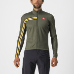 CASTELLI pánský dres Unlimited Thermal, military green/goldenrod