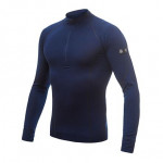 SENSOR MERINO ACTIVE pánské triko dl.rukáv stoják zip deep blue