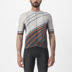 CASTELLI pánský dres Speed Strada, moon gray-scarlet ibis