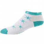 PEARL IZUMI ponožky Elite LE Low W bílé tyrkysové hvězdy - M