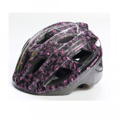 NEXELO PŘILBA VIA SHINY RŮŽOVO-ČERNÁ KVĚTY M 53-55 CM