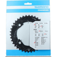 SHIMANO převodník Deore M617/627 AL 38z černý 2x10