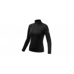 SENSOR MERINO UPPER dámská mikina krátký zip černá