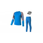 SENSOR MERINO IMPRESS SET dětský triko dl.rukáv + spodky modrá/camo