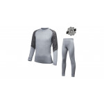 SENSOR MERINO IMPRESS SET dětský triko dl.rukáv + spodky šedá/maori