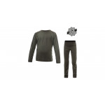 SENSOR MERINO AIR SET dětský triko dl.rukáv + spodky olive green