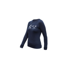 SENSOR MERINO ACTIVE SONGBIRDS dámské triko dl.rukáv deep blue