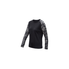 SENSOR MERINO BLEND IMPRESS dámské triko dl.rukáv černá/zebra