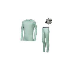 SENSOR MERINO AIR SET dětský triko dl.rukáv + spodky basil green
