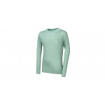 SENSOR MERINO DF LOGO UP juniorské triko dl.rukáv basil green