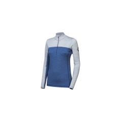 SENSOR MERINO BOLD dámské triko dl.rukáv zip cool blue/cool gray