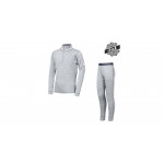 SENSOR MERINO BOLD dětský set triko dl.rukáv zip + spodky cool gray