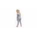SENSOR MERINO BOLD dětský set triko dl.rukáv zip + spodky cool gray