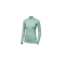 SENSOR MERINO DF dámské triko dl.rukáv zip basil green
