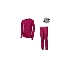SENSOR DOUBLE FACE SET LOGO UP juniorský triko dl.rukáv + spodky lilla