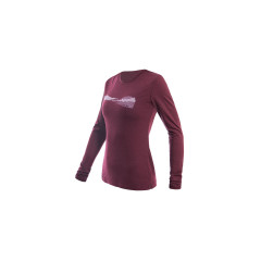 SENSOR MERINO AIR HILLS dámské triko dl.rukáv port red
