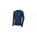 SENSOR MERINO DF LOGO UP juniorské triko dl.rukáv deep blue