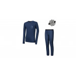 SENSOR DOUBLE FACE SET LOGO UP juniorský triko dl.rukáv + spodky deep blue