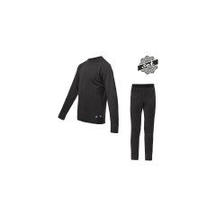 SENSOR MERINO ACTIVE SET dětský triko dl.rukáv + spodky černá