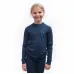 SENSOR MERINO DF LOGO UP juniorské triko dl.rukáv deep blue