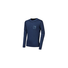 SENSOR MERINO DF LOGO UP juniorské triko dl.rukáv deep blue