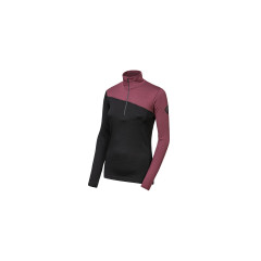 SENSOR MERINO EXTREME UP dámská mikina dl.rukáv zip černá/port red