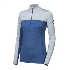 SENSOR MERINO BOLD dámské triko dl.rukáv zip cool blue/cool gray
