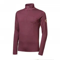 SENSOR MERINO EXTREME UP pánská mikina dl.rukáv zip port red