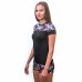 SENSOR COOLMAX IMPRESS dámské triko kr.rukáv černá/leaves