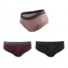 SENSOR MERINO AIR 3-PACK dámské kalhotky černá/dusty pink/port red