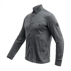 SENSOR MERINO LITE unisex košile dl.rukáv anthracite gray