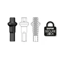 SAPIM nipl mosaz Polyax 16 double square černý secure lock