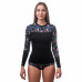 SENSOR MERINO IMPRESS dámské triko dl.rukáv černá/floral
