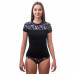 SENSOR MERINO IMPRESS dámské triko kr.rukáv černá/floral