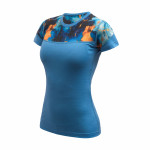 SENSOR MERINO IMPRESS dámské triko kr.rukáv modrá/universe