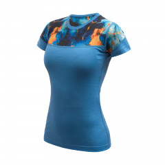 SENSOR MERINO IMPRESS dámské triko kr.rukáv modrá/universe