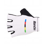 SANTINI Rukavice UCI World Champion White