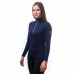 SENSOR MERINO UPPER dámská mikina krátký zip deep blue