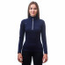 SENSOR MERINO UPPER dámská mikina krátký zip deep blue