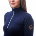 SENSOR MERINO UPPER dámská mikina krátký zip deep blue