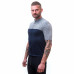 SENSOR CYKLO MOTION pánský dres kr.rukáv celozip deep blue/šedá