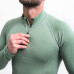 SENSOR MERINO DF pánské triko dl.rukáv zip basil green