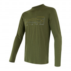 SENSOR MERINO ACTIVE TRACK pánské triko dl.rukáv safari green