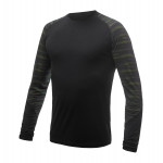 SENSOR MERINO IMPRESS pánské triko dl.rukáv černá/batik