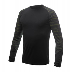 SENSOR MERINO IMPRESS pánské triko dl.rukáv černá/batik