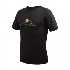 SENSOR MERINO BLEND MOON pánské triko kr.rukáv černá