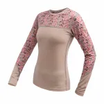 SENSOR MERINO IMPRESS dámské triko dl.rukáv almond beige/origami
